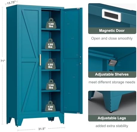 Washsemba 71'' Farmhouse Metal Storage Cabinet - Image 3