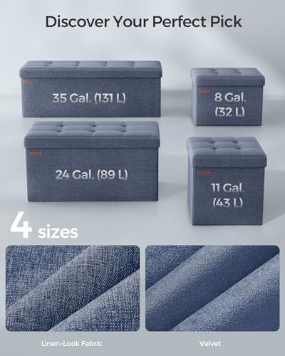 SONGMICS 43.3 Inches Folding Storage Ottoman Bench, Load 660 lb - Image 6