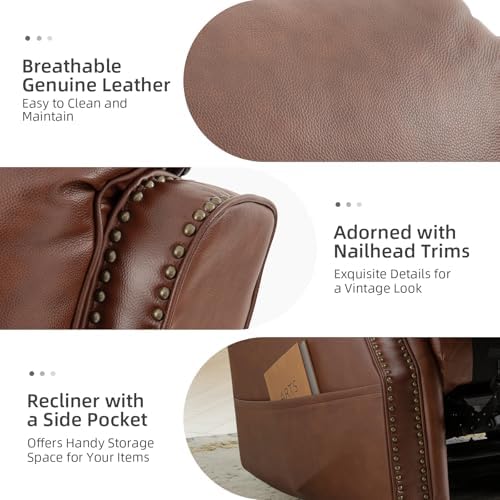 HULALA HOME Genuine Leather Recliner Set of 2 - Image 5