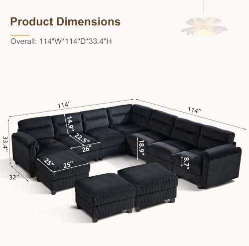 HAOMARKETS 115" Modular Sectional Sofa Couch - Image 2