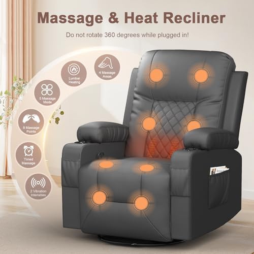 YONISEE Living Room Furniture Set, Loveseat Recliner and 2PC Massage Recliner - Image 3