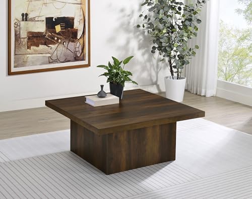 Coaster Devar 35.5-Inch Living Room Square Coffee Table, Dark Pine 710888 - Image 2