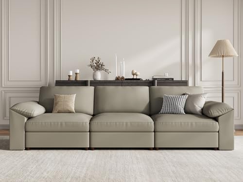 EASE MOOSE Modular Sectional Sofa, 3 Seat Sectional Couch, Light Grey by EASEMOOSE