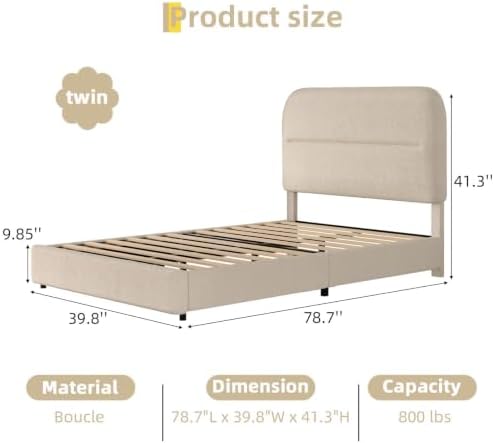 HOMBCK Twin Cloud Bed Frame - Image 2