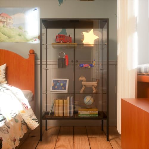 LFT HUIMEI2Y 4-Tier Glass Display Cabinet, Iron Frame Display Case - Image 6