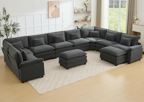 Oversized Modular Sectional Sofa Set, Convertible Deep Seat Cloud Couch by Unknown
