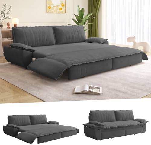 73.2" Futon Sofa Bed Queen Size, 3-in-1 Convertible Sleeper Sofa by Kolavess