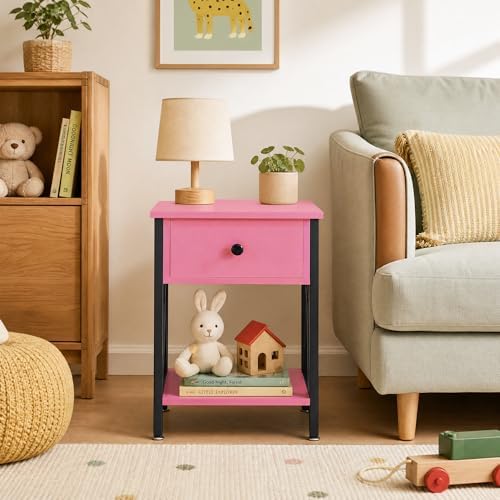 VECELO Nightstand, Modern Bedside End Table, Night Stand - Image 6