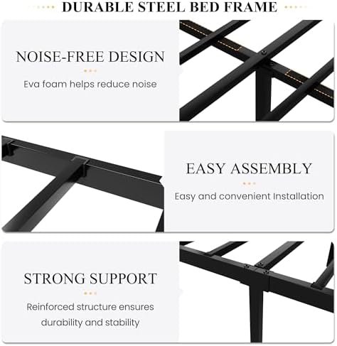 SHA CERLIN Full Size Metal Bed Frame - Image 6