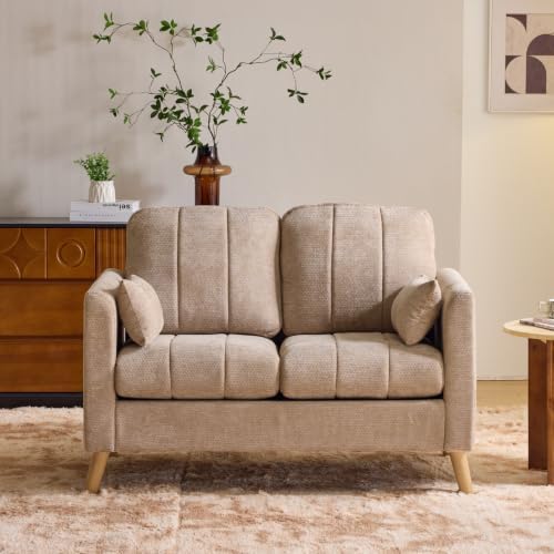 VINGLI 47.2" Tufted Chenille Loveseat, 7.9" Thick Padded Back - Image 2