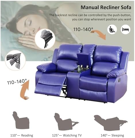 A Ainehome Living Room Furniture Set Leather Recliner Sofa Set Loveseat Chair - Image 4