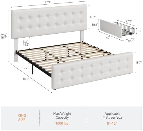 IDEALHOUSE King Size Bed Frame - Image 2