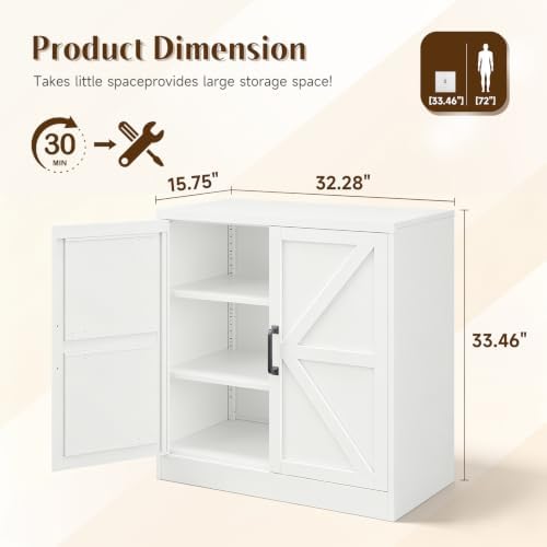 Letaya 36" Metal Storage Cabinet, Office/Bathroom - Image 3
