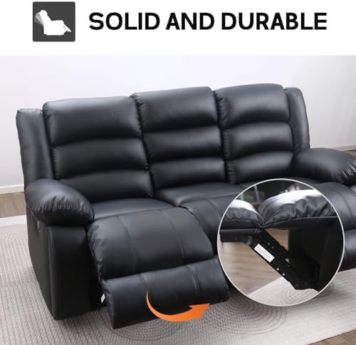 EBELLO Faux Leather Manual Reclining Sofa - Image 4