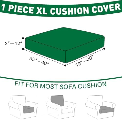 MAXIJIN Couch Cushion Covers for Sectional Sofa, Stretch Sofa Cushion Cover - Image 2
