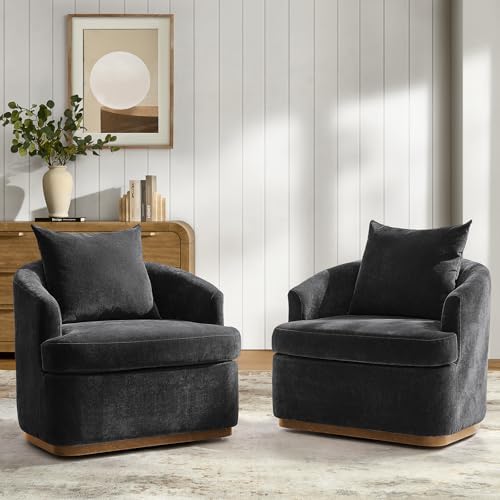 HULALA HOME Modern Swivel Accent Chair Set of 2 by HULALAHOME