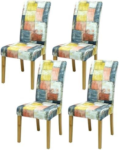 Dining Chair Covers, Stretch Seat Covers, Washable Furniture Protector by BIETYONE