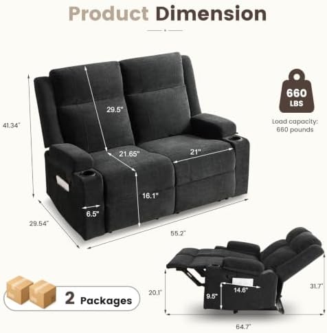Recliner Loveseat, Double Recliner Loveseat - Image 2