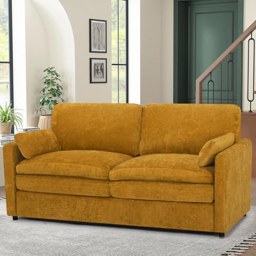 69” Chenille Love seat Sofa w/Arm Pillows by ACMEASE