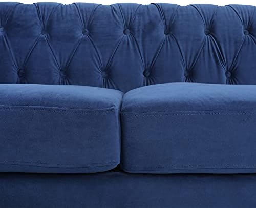 ORRD Chesterfield Sofa, Modern Velvet Tufted Couch 3 Seater - Image 5