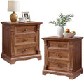 Farmhouse Nightstand Set of 2, 23.6"W Wood End Table by T4TREAMFurniture