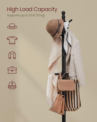 VASAGLE Freestanding Coat Rack, Rubber Wood Coat Tree - Image 3