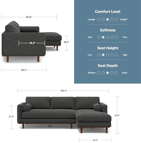 SIMPLIHOME Morrison 102" Wide Polyester Fabric Right-Facing Sectional Sofa - Image 3