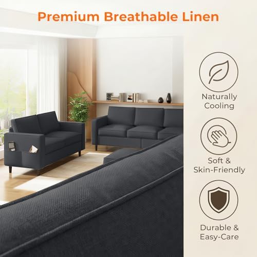 ijuicy 3PCS Sectional Sofa Set, Modern 6 Seater Couch Set - Image 4