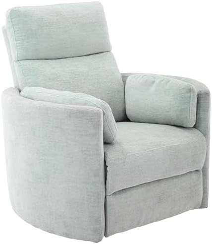 Pemberly Row Modern Turquoise Fabric Power Swivel Glider Recliner - Image 6