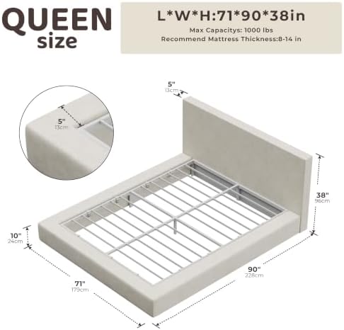 RECCI AirFrame Queen Upholstered Bed Frame - Image 2