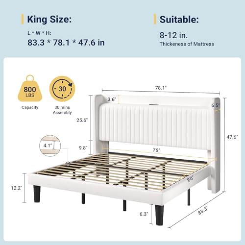 Allewie King Size Platform Bed Frame - Image 2