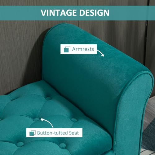 HOMCOM Button-Tufted Storage Ottoman Bench - Image 6