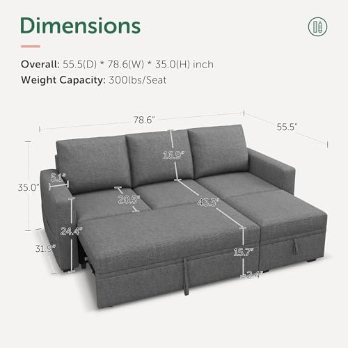 HONBAY Modular Sectional Sleeper Sofa - Image 2