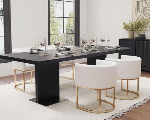 HNY Mid Century Modern Upholstered Barrel Dining Chairs - Image 6