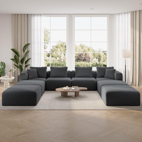 Novilla 141" Modular Sectional Sofa, U Shape Oversized Sectional Couch by Novilla