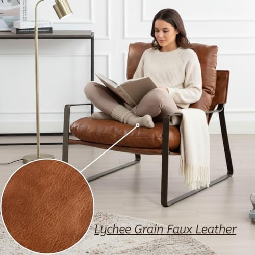 LukeAlon Modern PU Leather Accent Armchair - Image 5