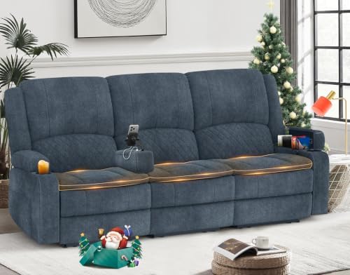 Yolsali 3 Seater Reclining Sofa, Reclining Couch Wall Hugger by SavortheHappyMoments