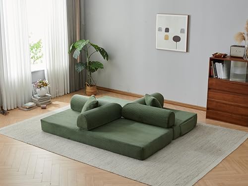 healthomse 78.7" Convertible Sofa Bed, Modular Fldable Corduroy Couch, - Image 6