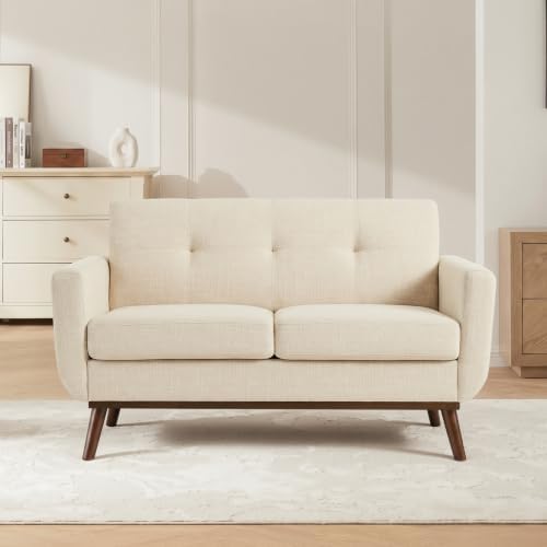 56" Small Loveseat Sofa Mid Century Modern Mini Love Seat by KINGFUN-Anexcitingoption