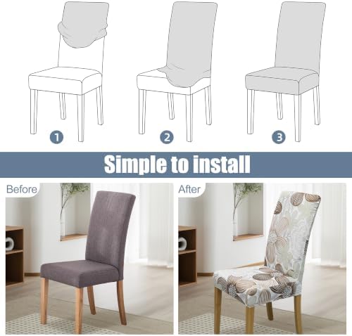 Dining Chair Covers, Stretch Seat Covers, Washable Furniture Protector - Image 4
