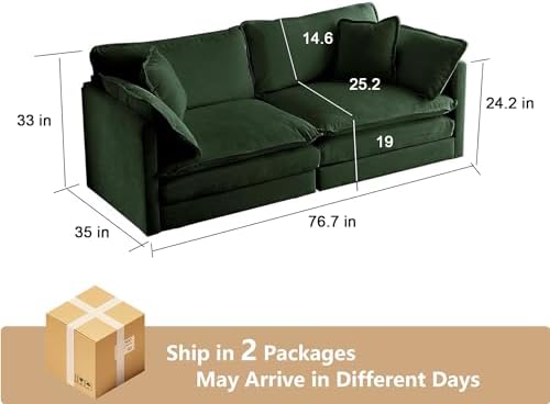 Tmsan 76.7" Deep Seat Loveseat Sofa Couch - Image 2