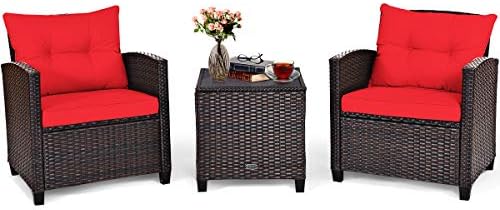 COSTWAY 3PCS Wicker Patio Furniture Set by COSTWAY