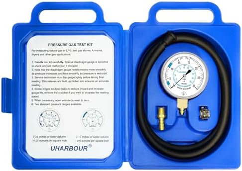 UHARBOUR LP Gas Manometer Pressure Tester 0-35" W.C, 1/8" NPT by UHARBOURINSTRUMENT