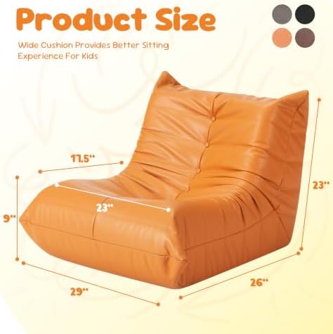 Hobestluk Bean Bag Chair Leather Togo Sofa - Image 2