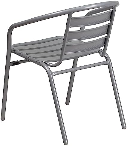 Flash Furniture Lila Silver Metal Restaurant Stack Chair - Image 5