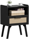 Lerliuo Rattan Nightstand, Bedside Table by Lerliuo