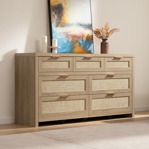 SICOTAS 7 Drawer Rattan Dresser - Image 2