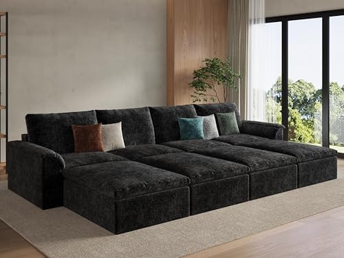 EASE MOOSE 147" Cloud Sofa Bed, Boneless Couches by EASEMOOSE