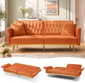 70” Velvet Futon Sofa Bed w/Adjustable Armrests by ACMEASE
