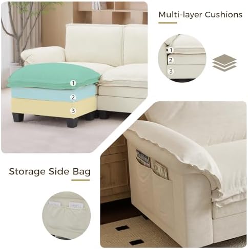 KKL 89 Inch Modular Sectional Sofa, 2 Seater Loveseat Cloud Couch - Image 5